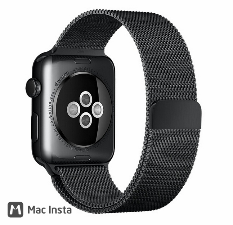 Dây đeo Apple Watch thép không gỉ Milanese Loop đen