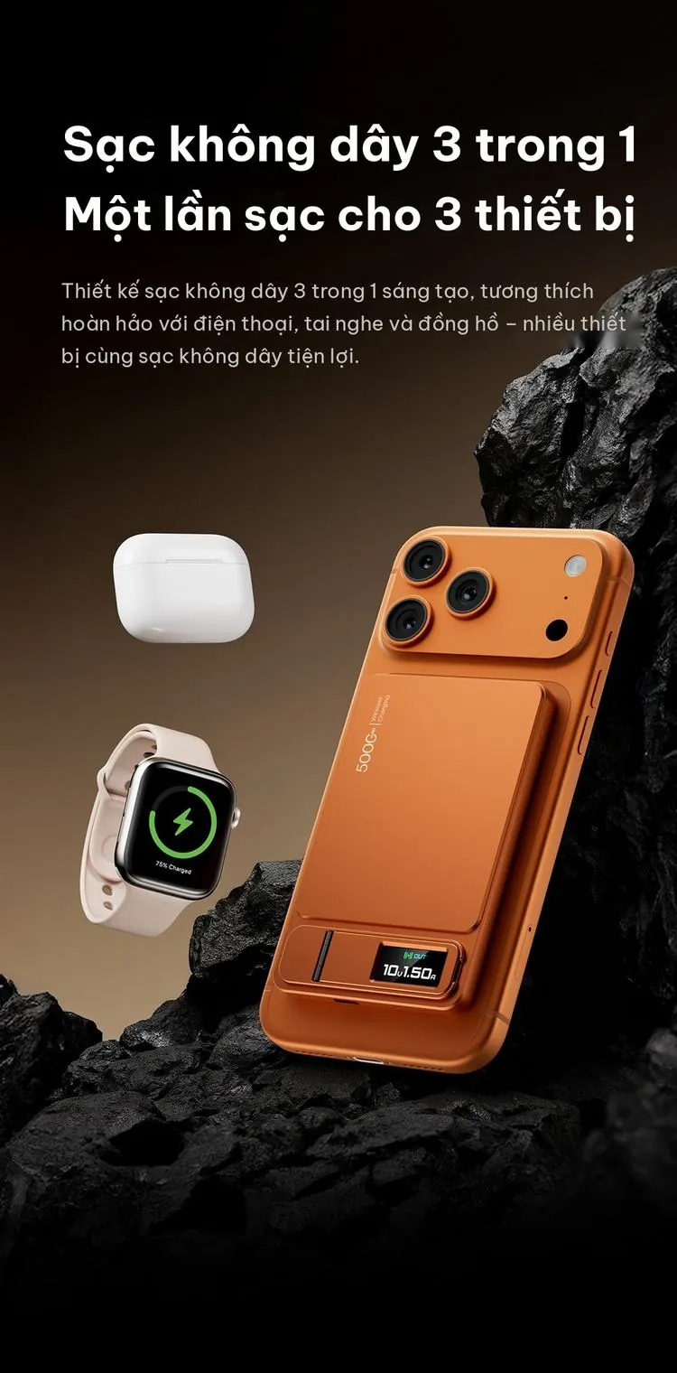 Sạc không dây 3 trong 1 TFT C1